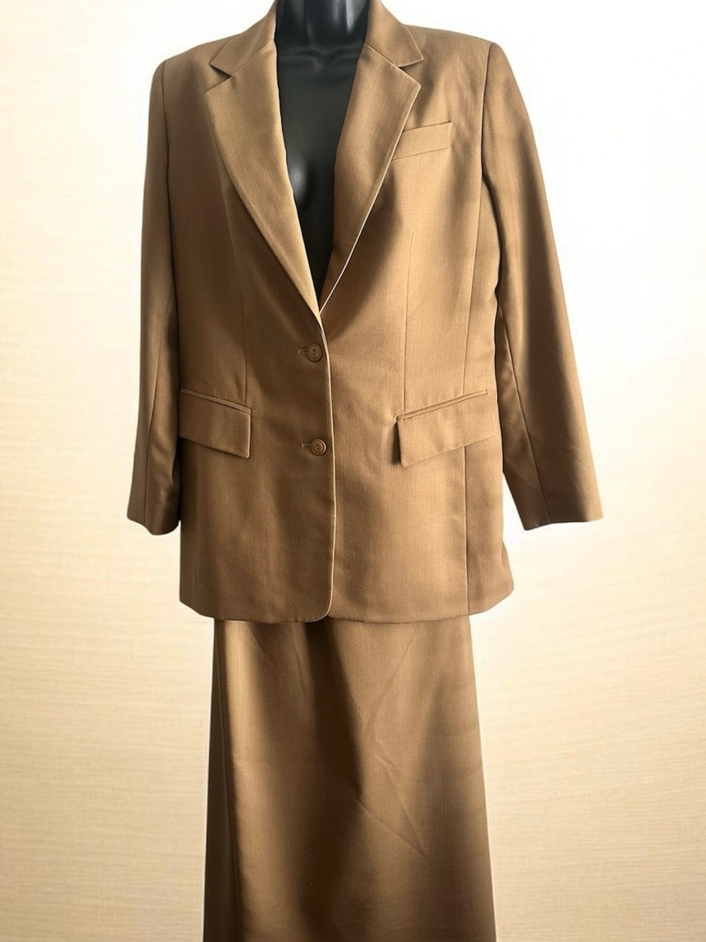 Charter Club Women’s 2pc Wool Skirt Suit Brown Size 6